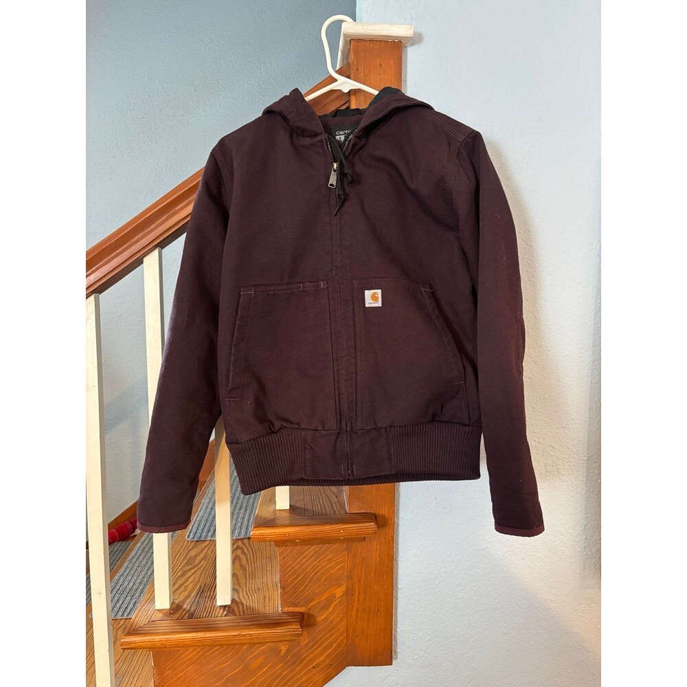Carhartt J130-W Jacket Deep Wine 104053-DWN Hooded Insulated Woman’s Duck S